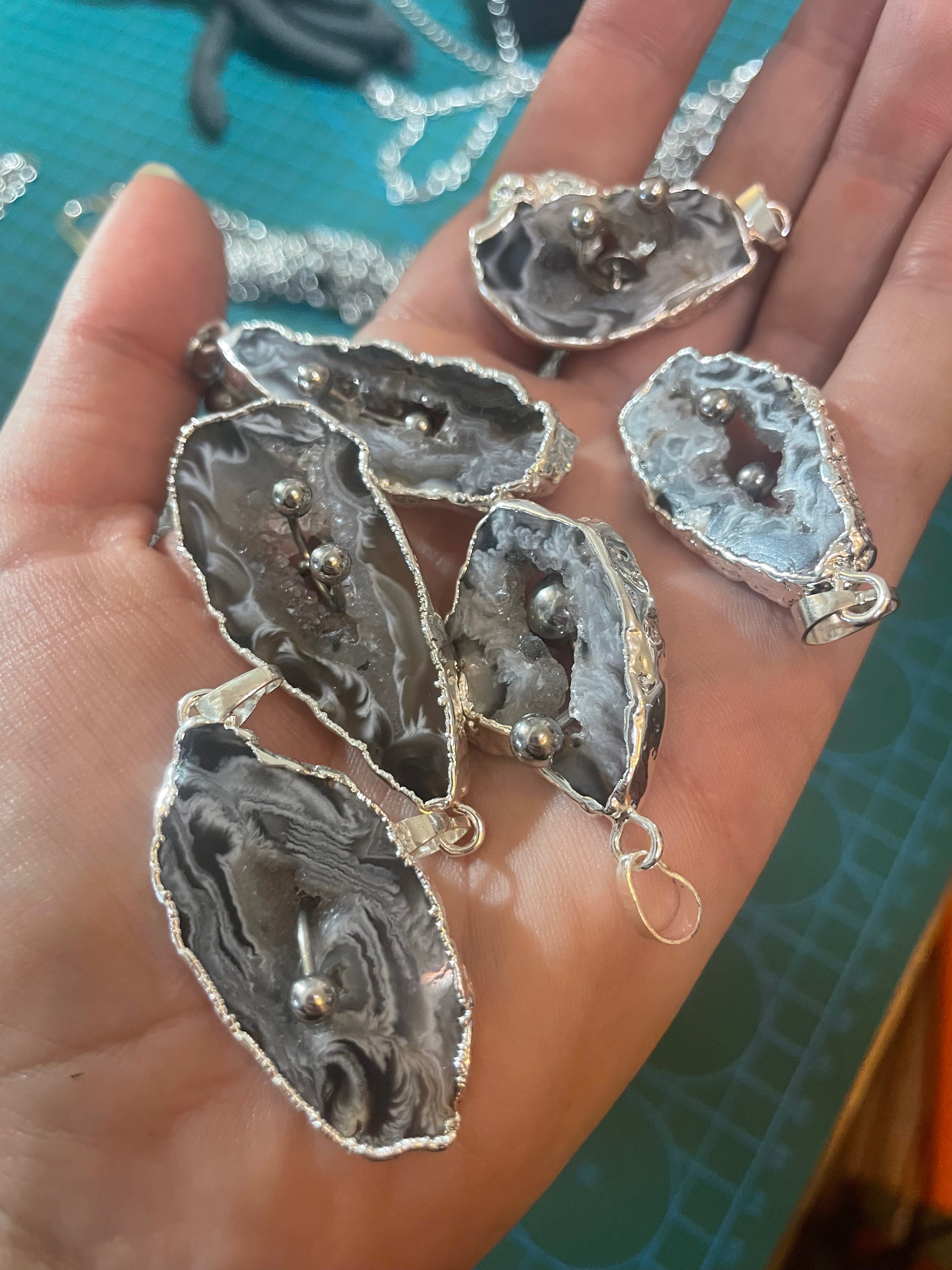 Pierced Geode Earring